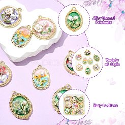 16pcs 8 styles de pendentifs en émail en alliage&nbsp;FIND-CJ0004-56