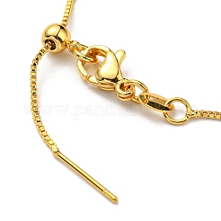 Böse Augen-Emaille-Gliederarmband mit kastenförmigen Ketten&nbsp;BJEW-G675-02G-01