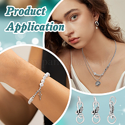 4 pz. 925 fermagli a S in argento sterling&nbsp;STER-BC0004-03A