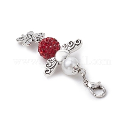 6 pz 6 colori angelo e farfalla lega perline e argilla polimerica pavé strass ciondolo decorazione&nbsp;HJEW-JM03068