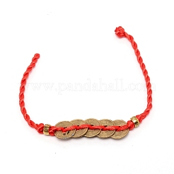 Pulsera de eslabones de monedas de feng shui de monedas de la fortuna china&nbsp;BJEW-WH0011-12