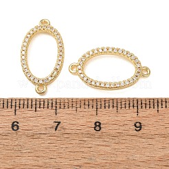 Ciondoli connettore in ottone con micro pavé di zirconi chiari&nbsp;CU-CBA4579-12G
