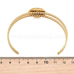 Bases de bracelets manchettes vierges en acier inoxydable 304 avec plateau rond plat&nbsp;SA-CBA82C8-05C-G