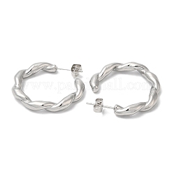 Orecchini a perno con anello ritorto in acciaio inossidabile 304 anti-ossidazione&nbsp;EJEW-B026-24P