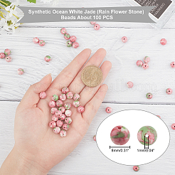 Synthetische ozean weiße jade (regen blume stein) perlen stränge&nbsp;G-AR0003-20