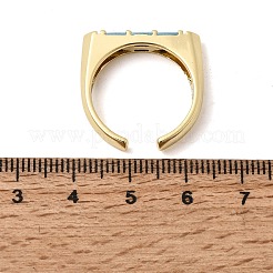 Bagues ouvertes en laiton avec micro pavé de zircones cubiques pour femmes&nbsp;RJEW-L343-02G-01