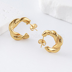 Boucles d'oreilles à tige torsadées en acier inoxydable 304 pour femmes&nbsp;LN6682