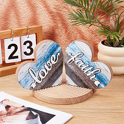 2 Stück 2 Stile Holzherz-Skulptur Display-Dekorationen&nbsp;DJEW-GF0001-82
