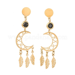 Boucles d'oreilles pendantes en acier inoxydable 304&nbsp;EJEW-F393-08G