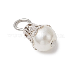 Pendenti rotondi in acrilico con perle finte&nbsp;PALLOY-JF04002-02