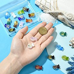 20 Stück 10 Farben handgefertigte Folien-Bunte Malerei-Fischperlen&nbsp;FOIL-CJ0001-13