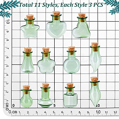 33 Stück 11 Stile Glaskorkenflaschen Ornament&nbsp;AJEW-PH0025-20