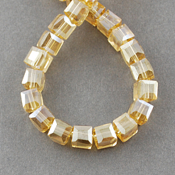 FilI di perline in vetro placcato&nbsp;EGLA-R030-8x8mm-21