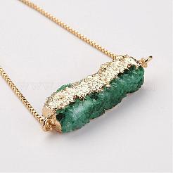 Bracciali slider in agata druzy galvanizzata naturale e tinta&nbsp;BJEW-JB02765
