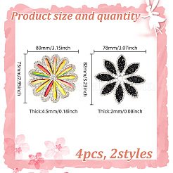 4 Stück Hotfix-Strasse in Blumenform&nbsp;DIY-HY0001-89