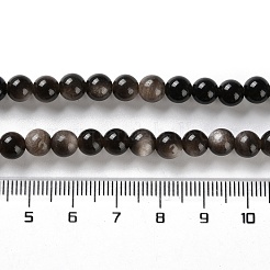 Natürliche silberne Obsidianperlenstränge&nbsp;G-S150-20A-6mm