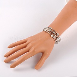 Messing rohr 5 -Schleifen Wickelarmbänder&nbsp;BJEW-JB01704-01