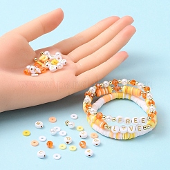 Kit per la creazione di braccialetti con lettere fai da te e imitazione di perle e perline heishi&nbsp;DIY-YW0005-23B