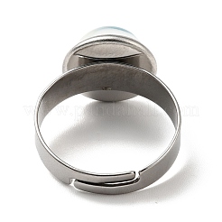 Flacher runder verstellbarer k9-Glasring&nbsp;RJEW-G253-01A-P