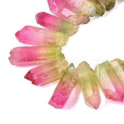 Perles et brins de pointes de cristaux de quartz naturel peints en deux tons&nbsp;G-Q610-03C
