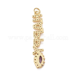 Placage en rack pendentifs en zircone cubique colorée en laiton&nbsp;KK-M229-25G