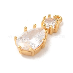 Pendenti in zirconi cubici trasparenti in micro pavè di ottone&nbsp;KK-M294-19G