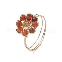 Blume natürliche Edelsteinringe&nbsp;RJEW-JR00730