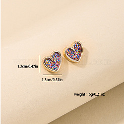 Valentinstag-Ohrstecker aus Legierung und Acryl&nbsp;FS-WGF8EF2-02