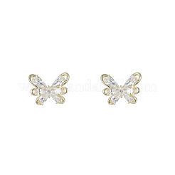 Orecchini a bottone in ottone con zirconi chiari&nbsp;FS-WG5DAEB-01