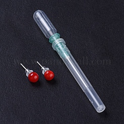 Boucles d'oreilles rondes en lampwork&nbsp;EJEW-F247-01