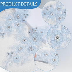 1 par de parches termoadhesivos de poliéster y lentejuelas con forma de flor&nbsp;DIY-CY0003-82A