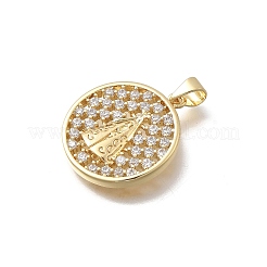 Pendentifs en laiton zircon cubique transparent&nbsp;KK-D431-085B-G