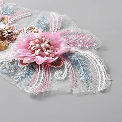 Patrón de flores 3d apliques bordados computarizados&nbsp;DIY-WH0410-10B