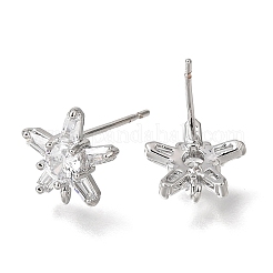 Fornituras de aretes de circonita cúbica con pavé de latón&nbsp;CU-CBAE189-04P