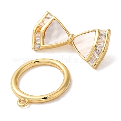 Cierres de palanca de microcircuito de latón cubic zirconia transparente&nbsp;KK-N254-83G