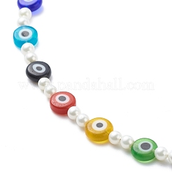 Braccialetto della collana di perline dell'occhio diabolico del lampwork & del seme di vetro&nbsp;SJEW-JS01247