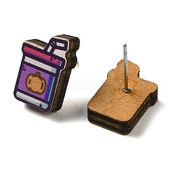 Boucles d'oreilles en bois&nbsp;EJEW-Z054-01E