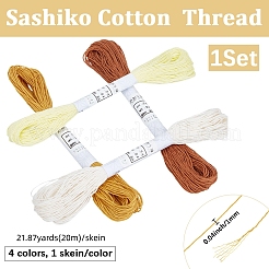 4 ovillo de 4 colores de hilo de bordar de algodón de 6 capas&nbsp;EMBR-WH20001-003E