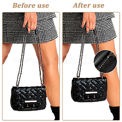 1 rallonge de sangle de sac à main en alliage de cuir PU noir pour la fabrication de sacs à main&nbsp;PURS-CL0001-10B