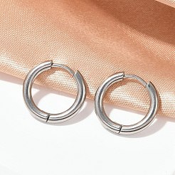 202 pendientes de aro de acero inoxidable&nbsp;EJEW-F111A-16mm-P