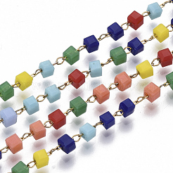 Chaînes à perles en verre facetté fait à la main&nbsp;CHS-T003-08G