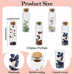 5 stücke 5 arten edelstein chips bonsai baum in spalte glas wünschen flaschen&nbsp;AJEW-YW0001-58