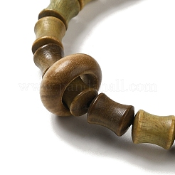 Bracelet extensible en perles de bois de santal et de bambou&nbsp;BJEW-B080-13D