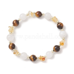 Stretch-Armbänder aus natürlichen Citrin-&nbsp;BJEW-JB13186