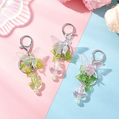 3 llavero acrílico con colgante de mariposa y tulipán&nbsp;KEYC-JKC01437