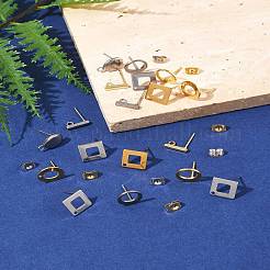 16 stücke 8 arten 304 edelstahl stud ohrring Zubehörse&nbsp;STAS-FS0001-84