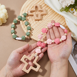 2 ornement en perles de silicone&nbsp;HJEW-DC00107