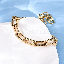 Bracelets à chaîne trombone en acier inoxydable 304 pour femmes&nbsp;BJEW-Z128-01G-01