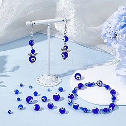 Handgemachte bösen Blick lampwork runde Perlen&nbsp;LAMP-OC0001-01