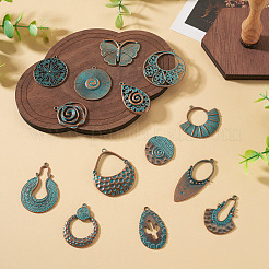 14 pièces 14 styles pendentifs en alliage de style tibétain&nbsp;FIND-TA0010-61
